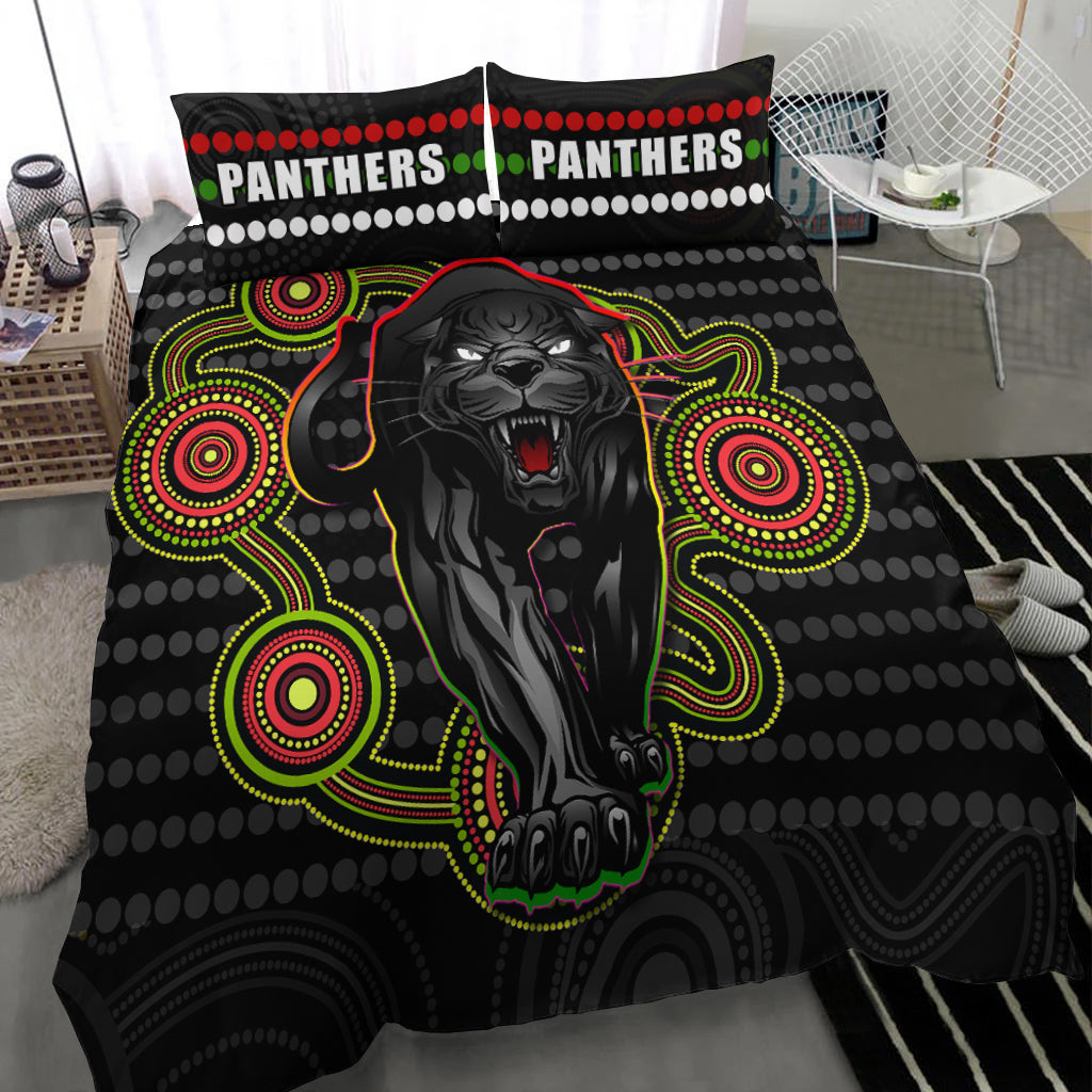 Panthers Indigenous Bedding Set Version Black Alternate - Vibe Hoodie Shop