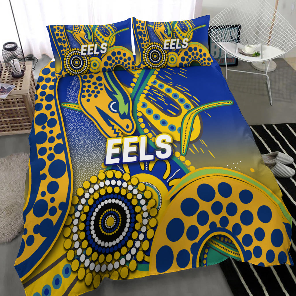 Eels Rugby 2022 Aboriginal Art Bedding Set - - Vibe Hoodie Shop