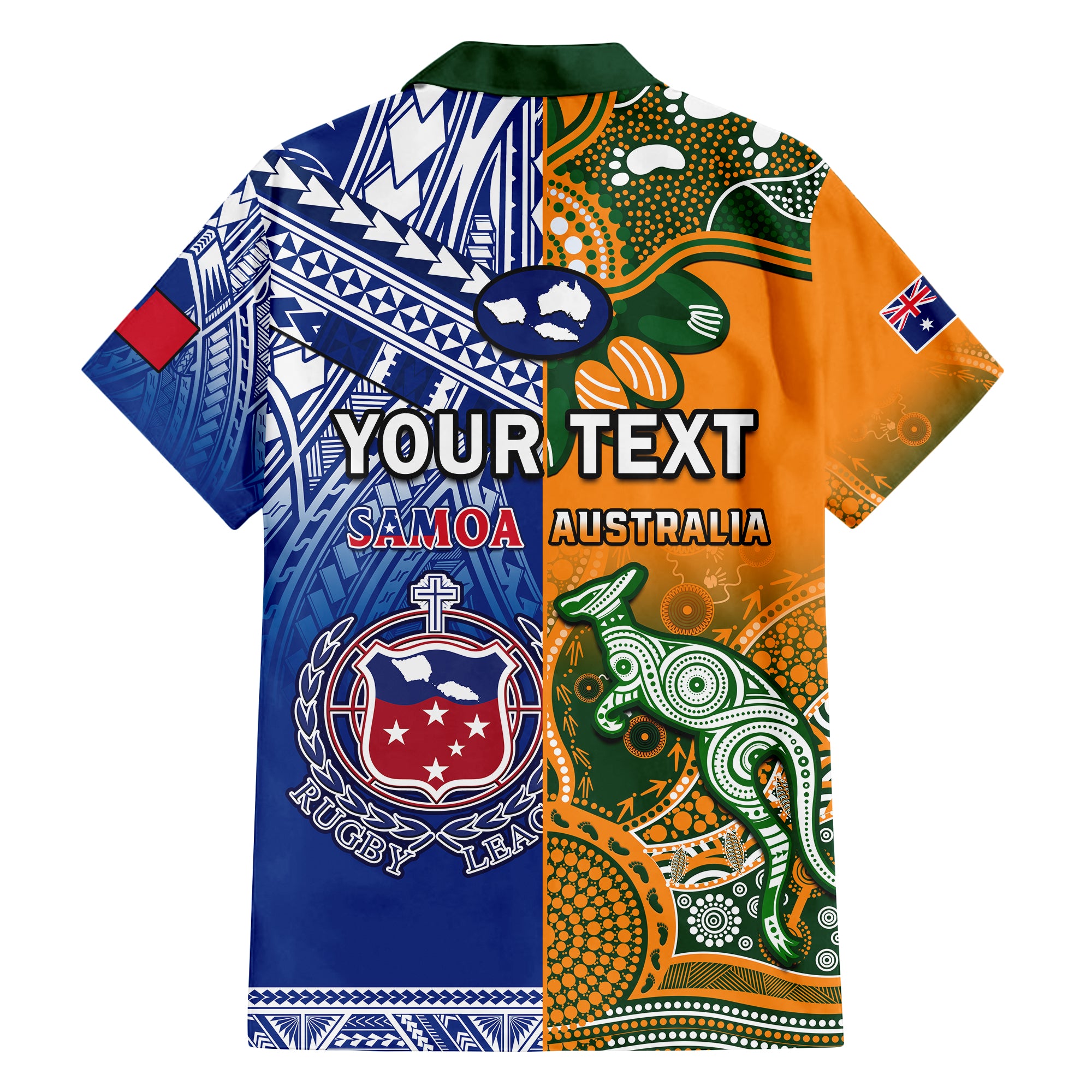(Custom Personalised) Australia Wallabies And Toa Samoa Rugby Hawaiian Shirt Aboriginal Mix Polynesian - Vibe Hoodie Shop