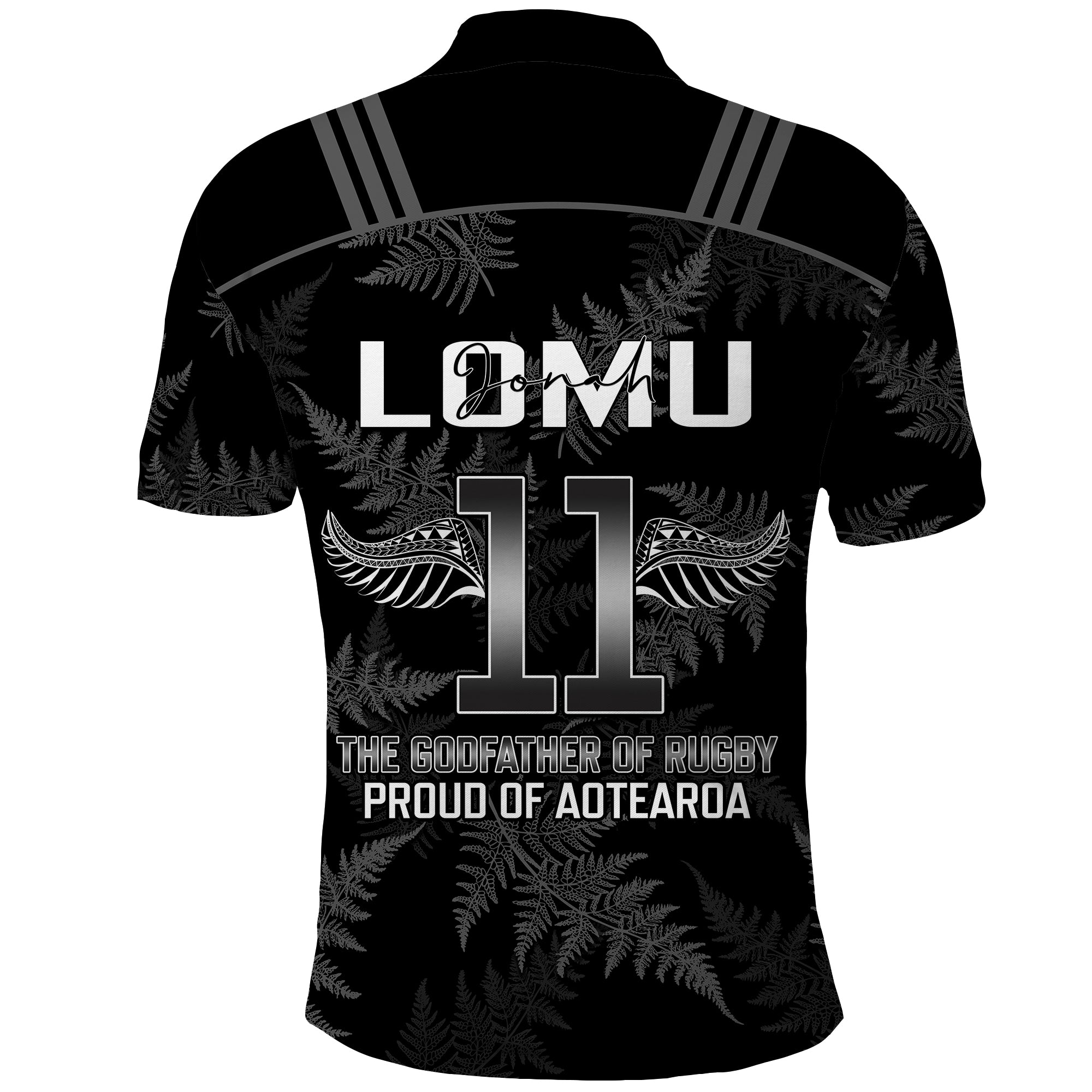 New Zealand Silver Fern Rugby Polo Shirt Jonah Lomu Aotearoa Legend - Vibe Hoodie Shop