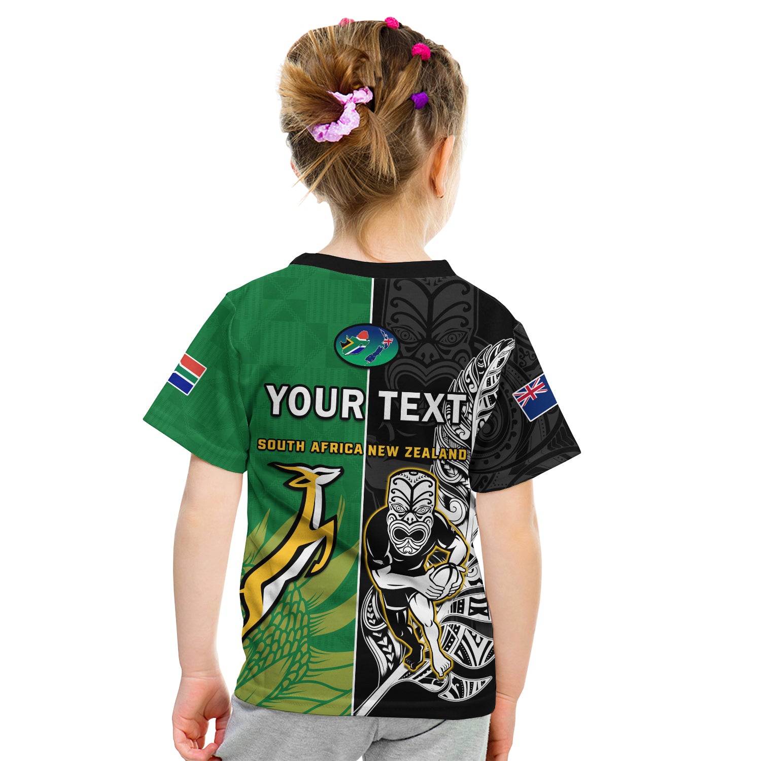 (Custom Personalised) New Zealand And South Africa Rugby T Shirt All Black Maori Mix Springboks - Vibe Hoodie Shop