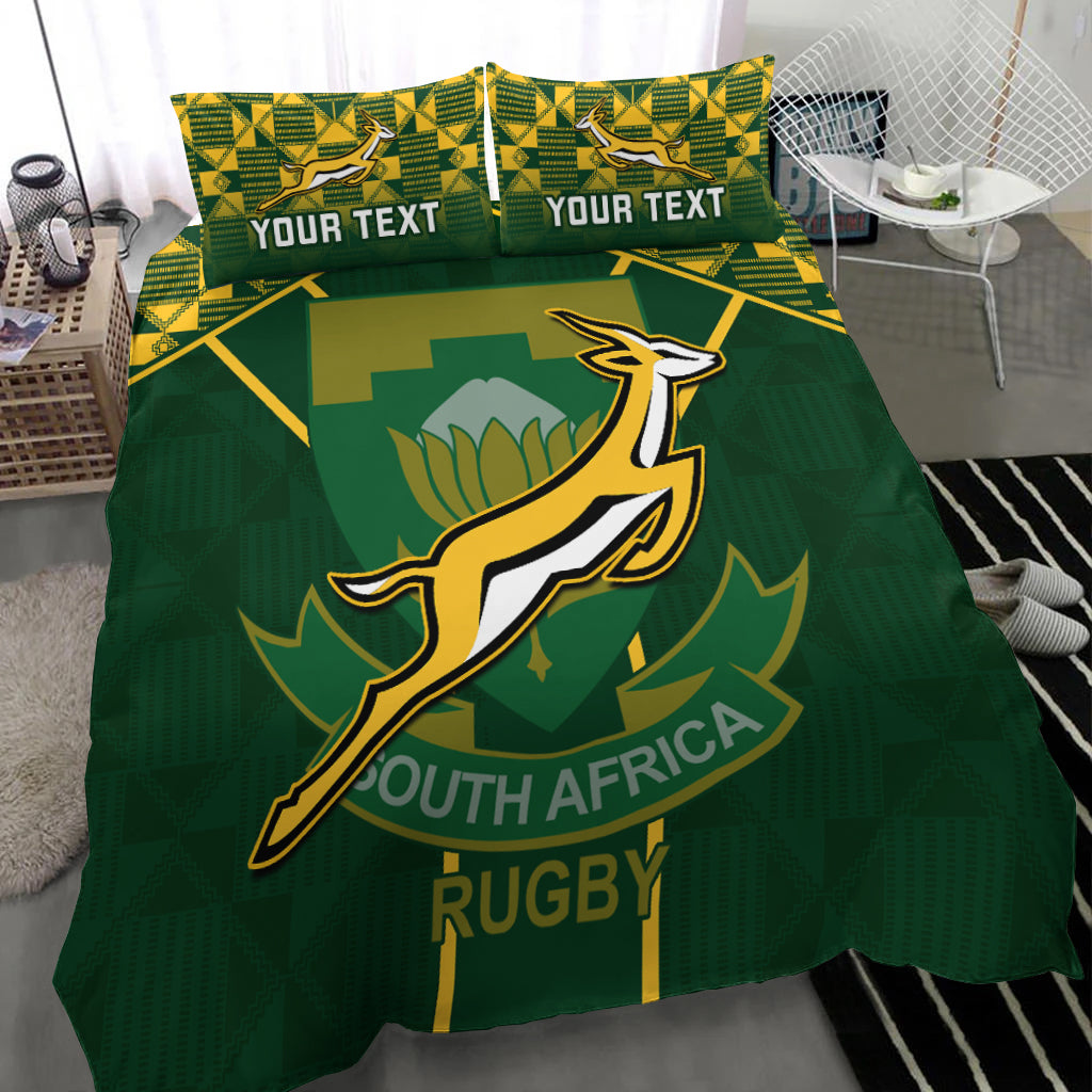 Personalised South Africa Rugby Bedding Set 2023 Go Springboks World Cup - Vibe Hoodie Shop