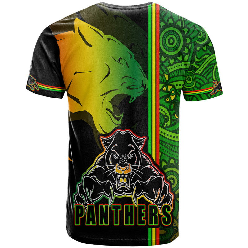 Penrith Panthers T Shirt Angry Panther Indigenous Aboriginal Style LT9 - Vibe Hoodie Shop