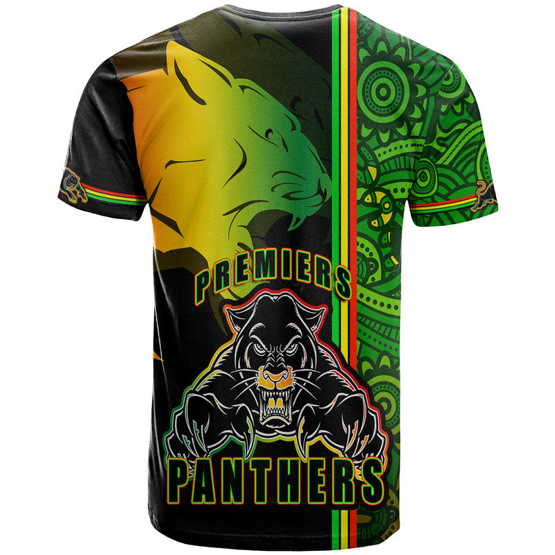 Penrith Panthers Premiers T Shirt Angry Panther Indigenous Aboriginal Style LT9 - Vibe Hoodie Shop