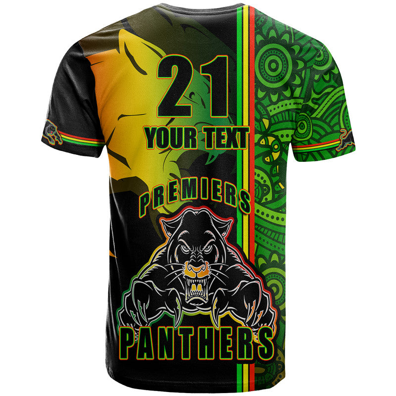 (Custom Personalised) Penrith Panthers Premiers T Shirt Angry Panther Indigenous Aboriginal Style LT9 - Vibe Hoodie Shop