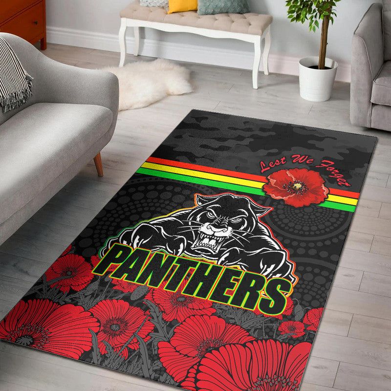 Panthers Rugby ANZAC Area Rug Angry Panther Camouflage With Poppy - Vibe Hoodie Shop