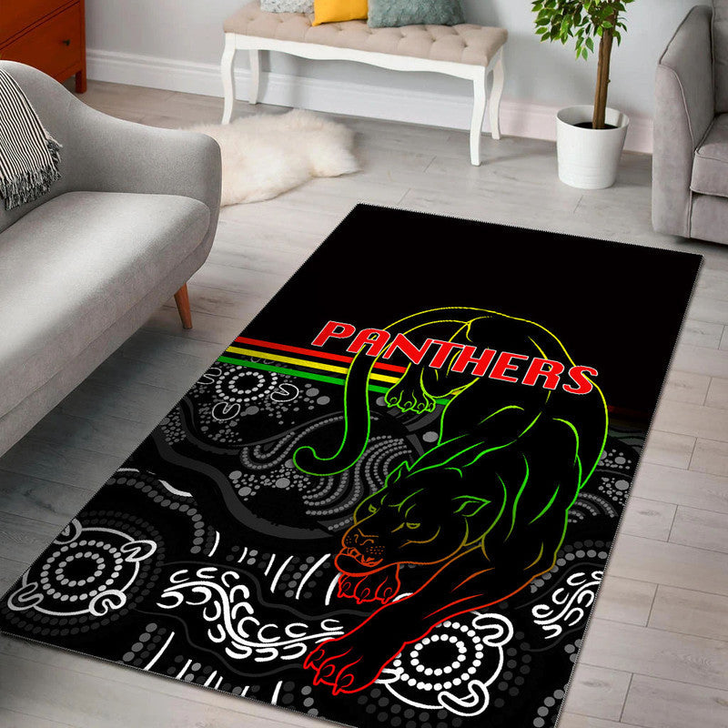 Panthers Rugby Champions 2022 Indigenous Style Area Rug - Vibe Hoodie Shop