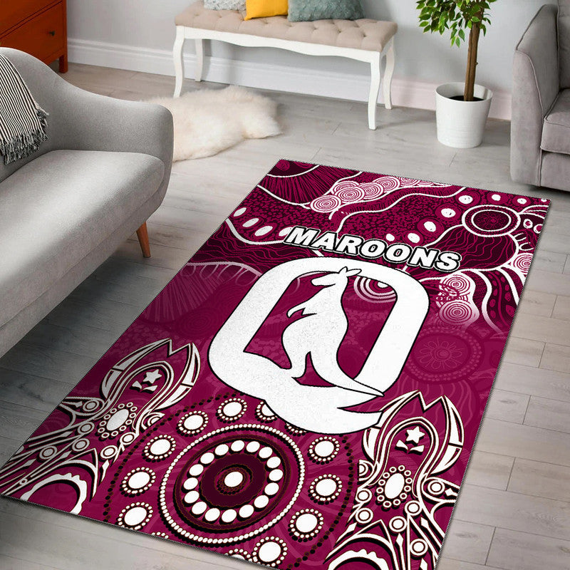 Queensland Maroons Area Rug Aboriginal - Vibe Hoodie Shop