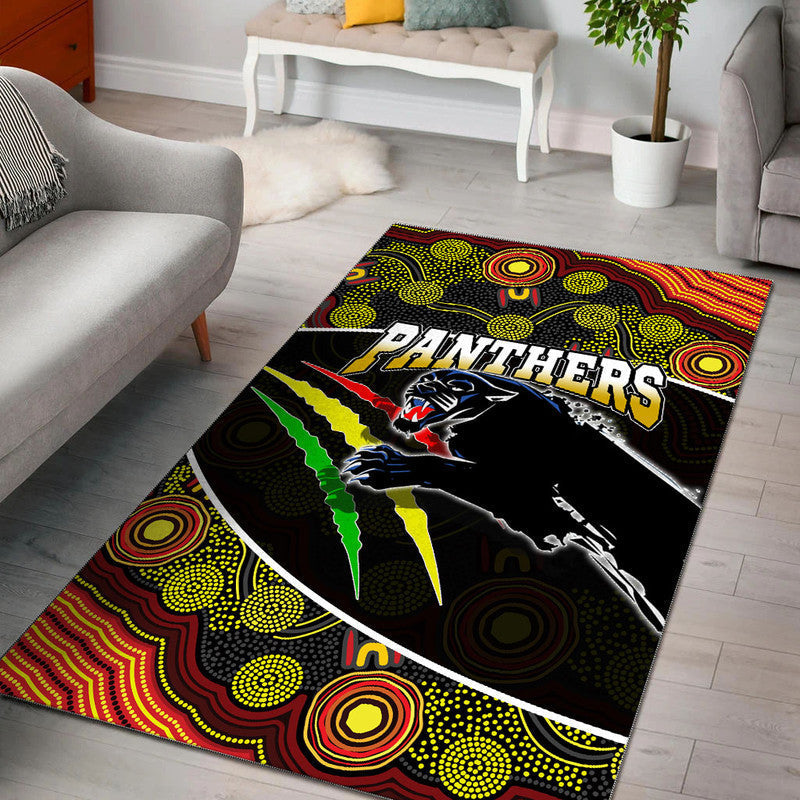 Panthers Rugby Area Rug Aboriginal Basic Style - Vibe Hoodie Shop