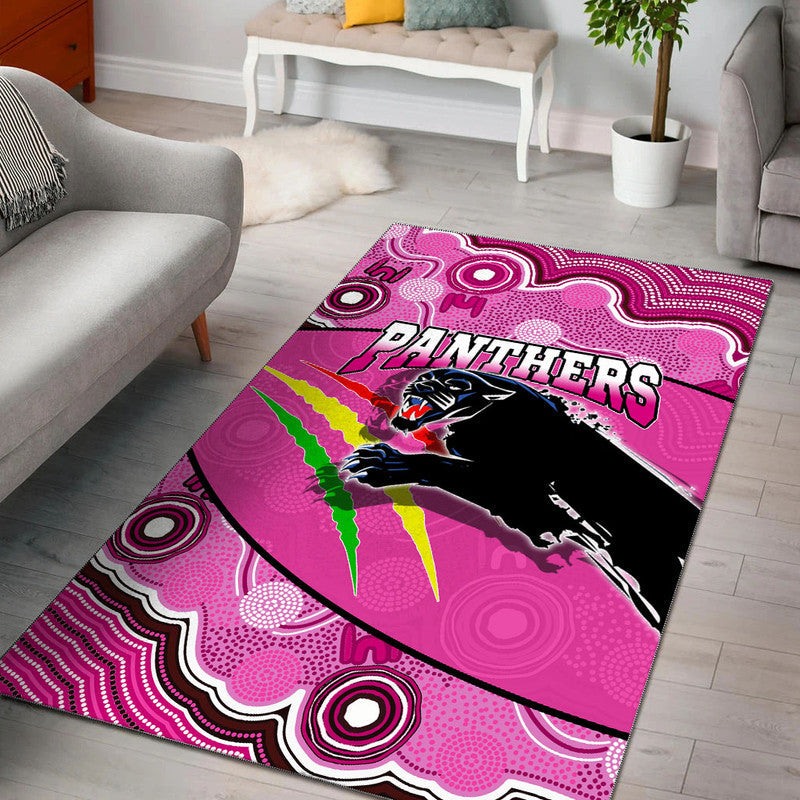 Panthers Rugby Area Rug Aboriginal Basic Style-Pink - Vibe Hoodie Shop