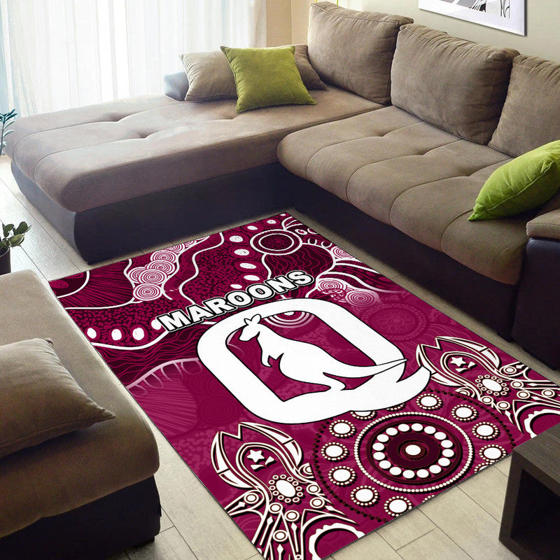 Queensland Maroons Area Rug Aboriginal - Vibe Hoodie Shop