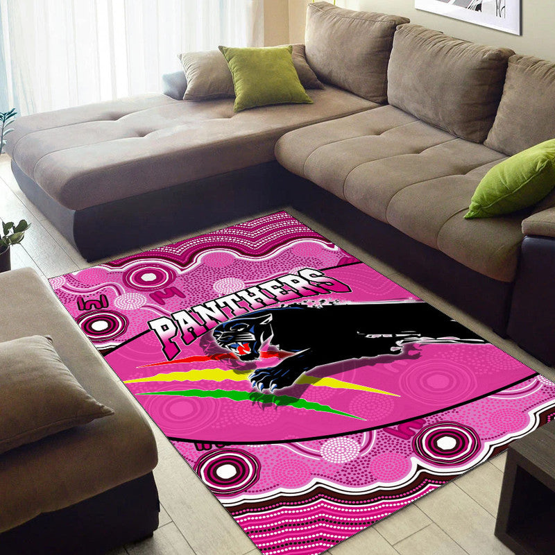 Panthers Rugby Area Rug Aboriginal Basic Style-Pink - Vibe Hoodie Shop