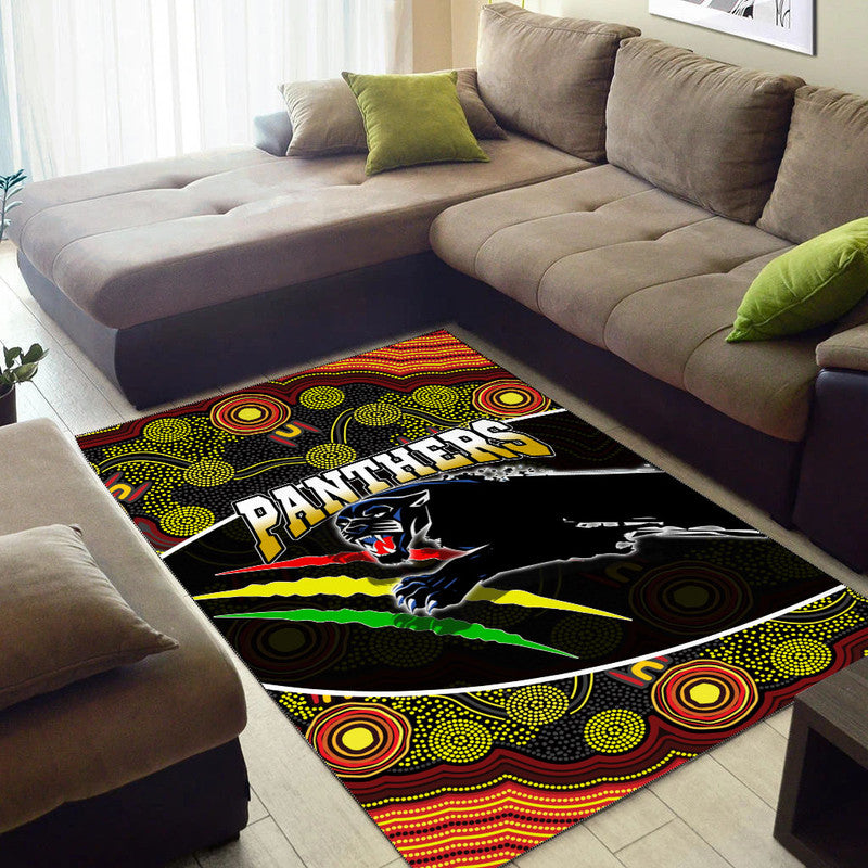 Panthers Rugby Area Rug Aboriginal Basic Style - Vibe Hoodie Shop