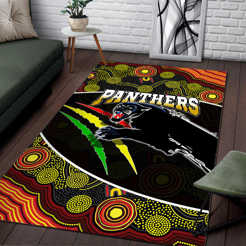 Panthers Rugby Area Rug Aboriginal Basic Style - Vibe Hoodie Shop