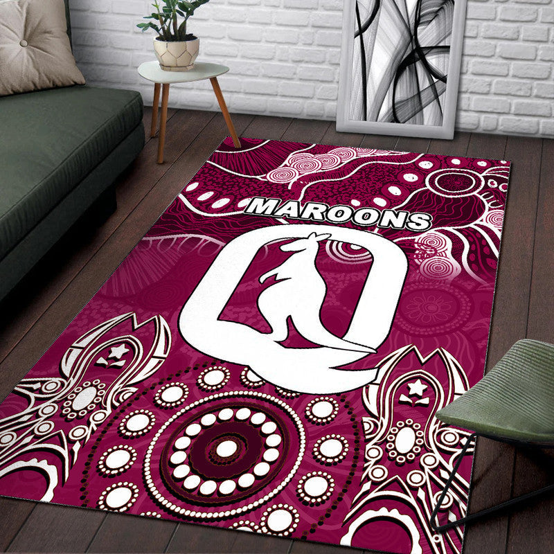 Queensland Maroons Area Rug Aboriginal - Vibe Hoodie Shop