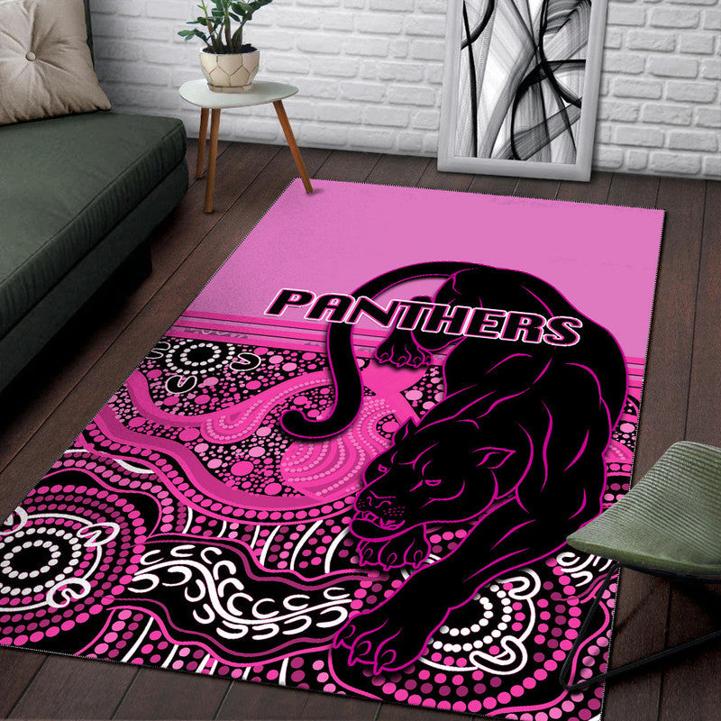 Panthers Rugby Champions 2022 Indigenous Pink Style Area Rug - Vibe Hoodie Shop