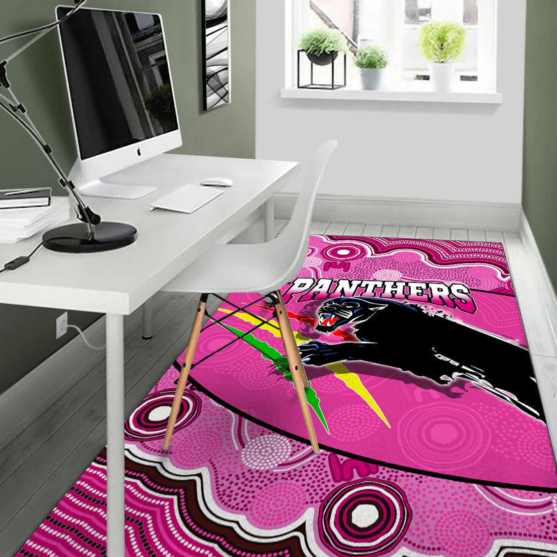 Panthers Rugby Area Rug Aboriginal Basic Style-Pink - Vibe Hoodie Shop