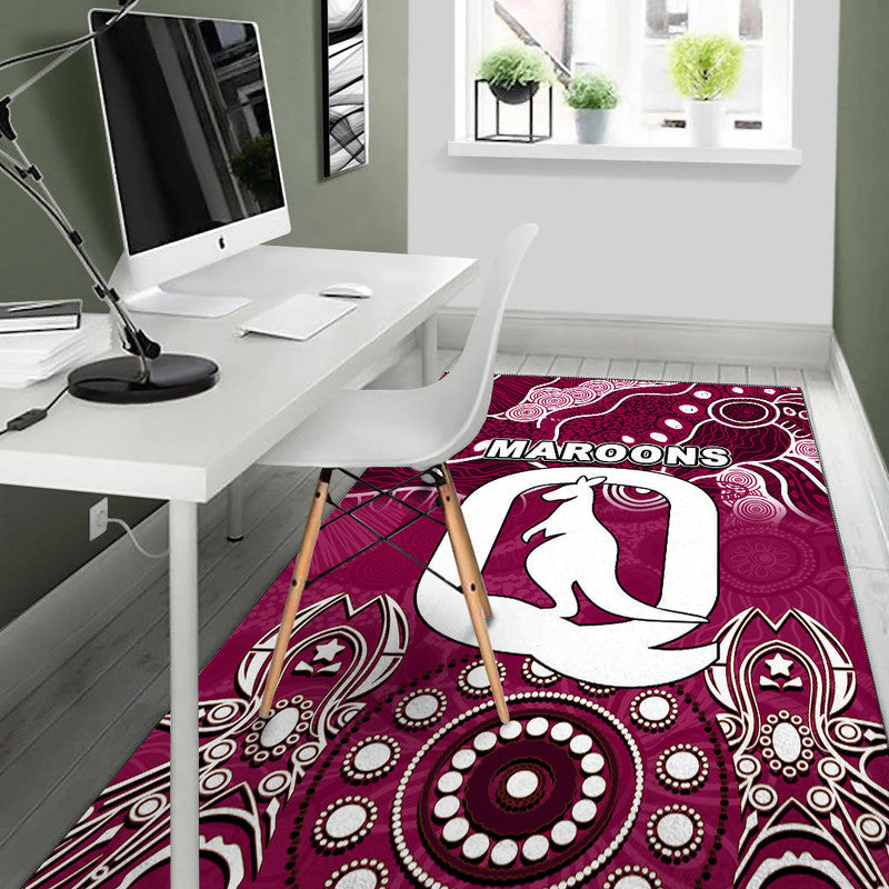 Queensland Maroons Area Rug Aboriginal - Vibe Hoodie Shop