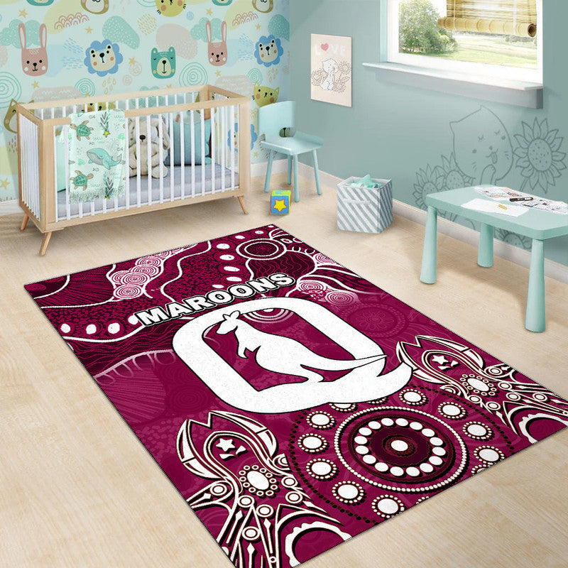 Queensland Maroons Area Rug Aboriginal - Vibe Hoodie Shop