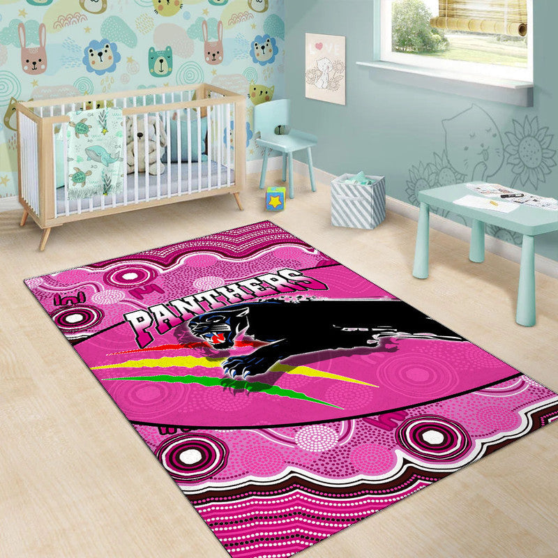 Panthers Rugby Area Rug Aboriginal Basic Style-Pink - Vibe Hoodie Shop