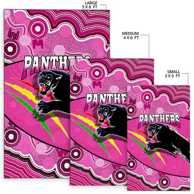 Panthers Rugby Area Rug Aboriginal Basic Style-Pink - Vibe Hoodie Shop