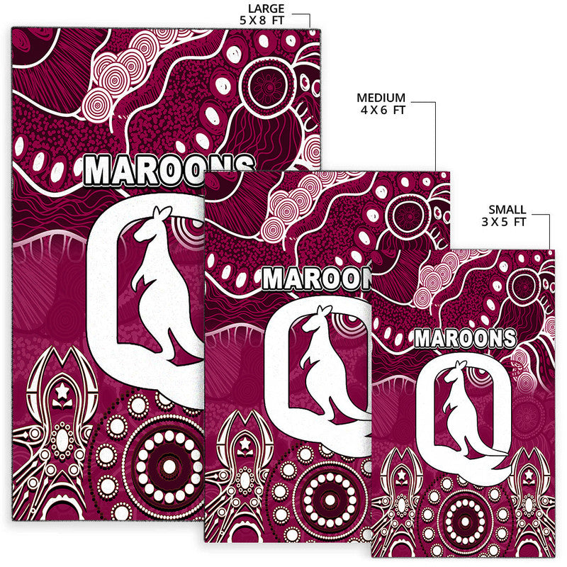 Queensland Maroons Area Rug Aboriginal - Vibe Hoodie Shop