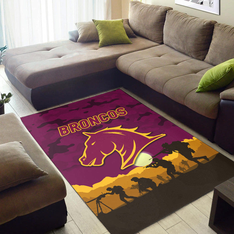 Brisbane Broncos ANZAC 2022 Area Rug Simple Style - Maroon - Vibe Hoodie Shop