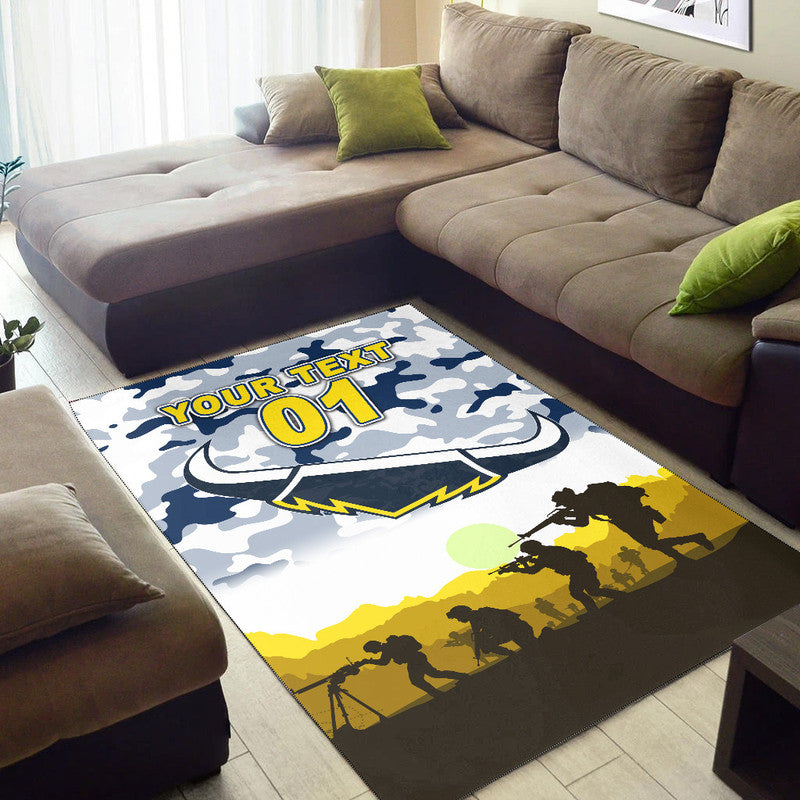 (Custom Personalised) North Queensland Cowboys ANZAC 2022 Area Rug Simple Style - White - Vibe Hoodie Shop