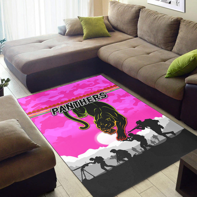 Penrith Panthers ANZAC 2022 Area Rug Simple Style - Pink - Vibe Hoodie Shop