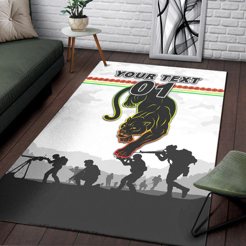 (Custom Personalised) Penrith Panthers ANZAC 2022 Area Rug Simple Style - White - Vibe Hoodie Shop