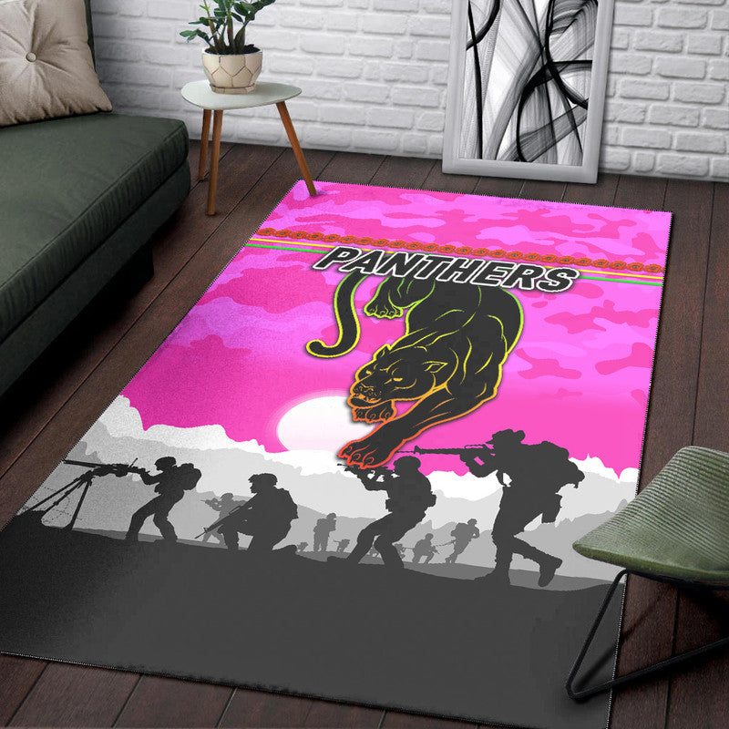 Penrith Panthers ANZAC 2022 Area Rug Simple Style - Pink - Vibe Hoodie Shop