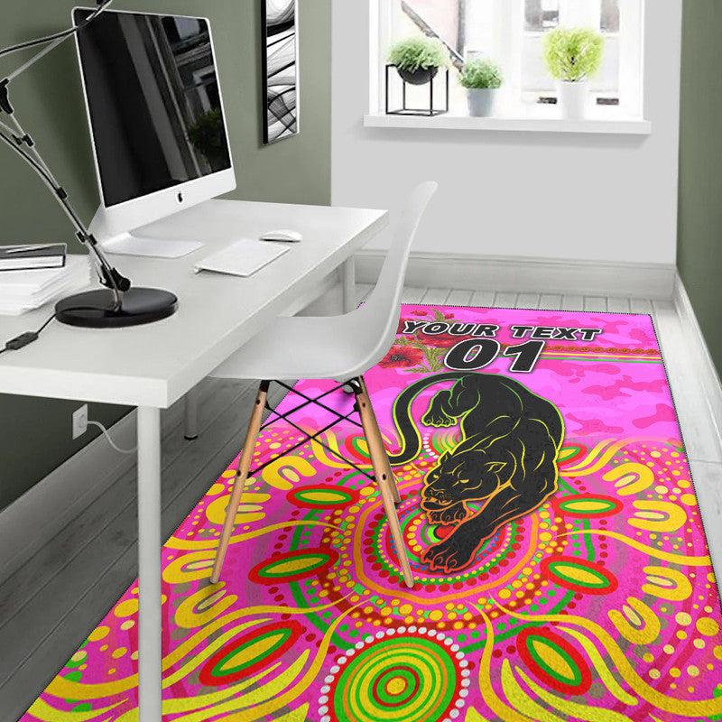 (Custom Personalised) Penrith Panthers ANZAC 2022 Area Rug Indigenous Vibes - Pink - Vibe Hoodie Shop