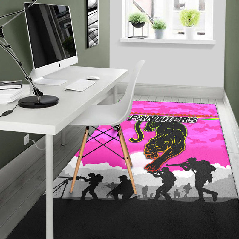 Penrith Panthers ANZAC 2022 Area Rug Simple Style - Pink - Vibe Hoodie Shop