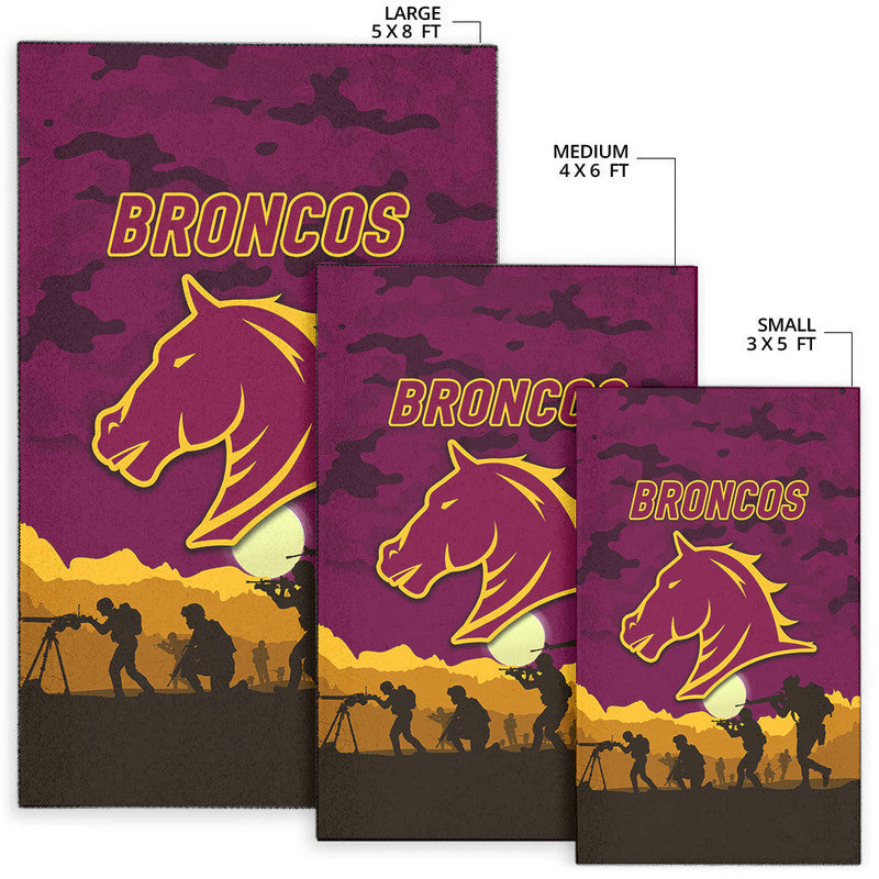 Brisbane Broncos ANZAC 2022 Area Rug Simple Style - Maroon - Vibe Hoodie Shop