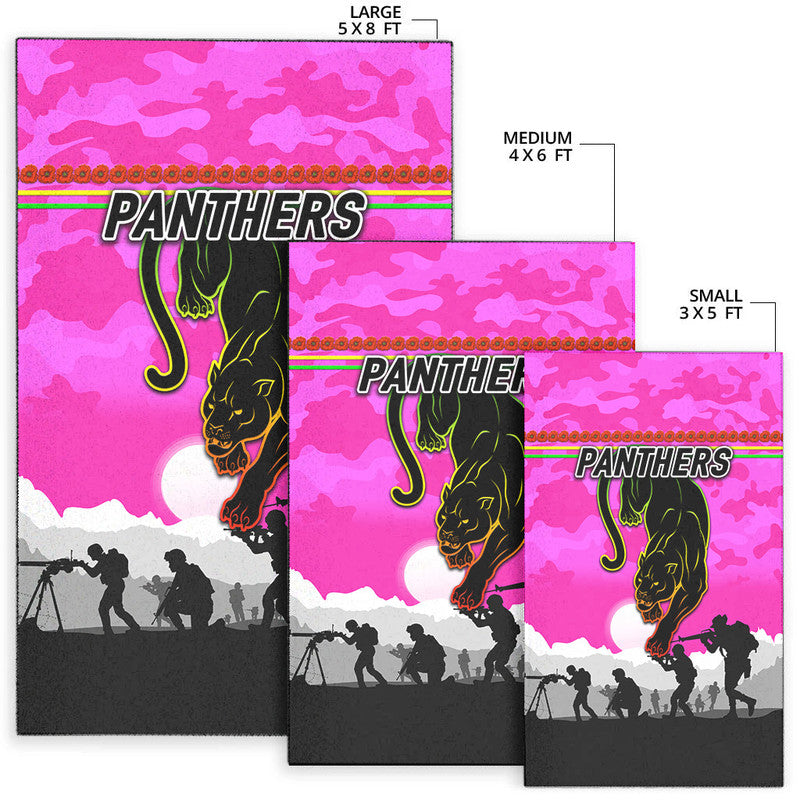 Penrith Panthers ANZAC 2022 Area Rug Simple Style - Pink - Vibe Hoodie Shop