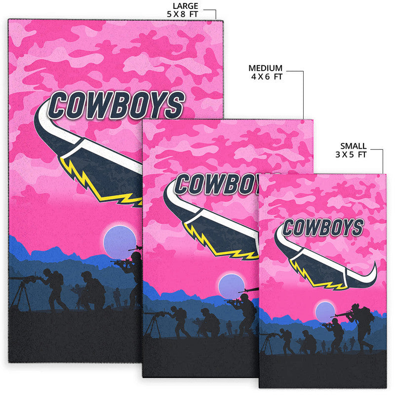 North Queensland Cowboys ANZAC 2022 Area Rug Simple Style - Pink - Vibe Hoodie Shop