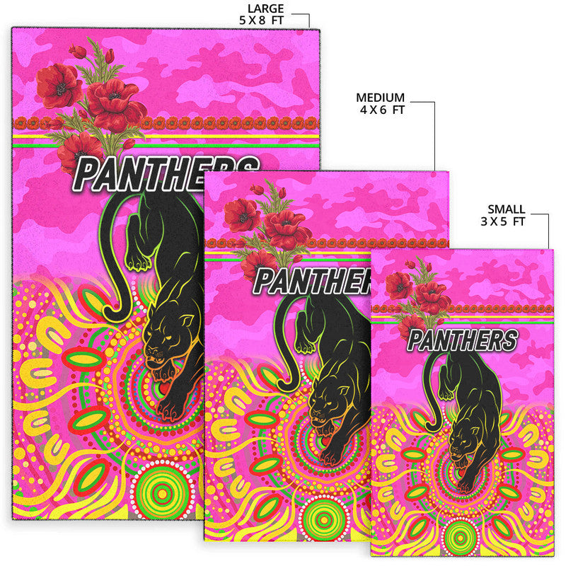 Penrith Panthers ANZAC 2022 Area Rug Indigenous Vibes - Pink - Vibe Hoodie Shop