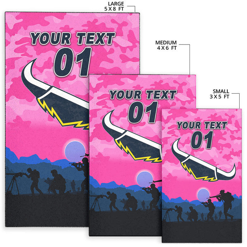 (Custom Personalised) North Queensland Cowboys ANZAC 2022 Area Rug Simple Style - Pink - Vibe Hoodie Shop