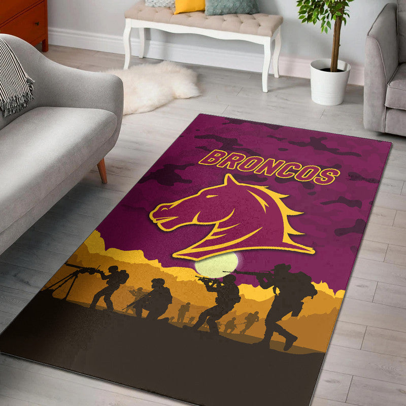 Brisbane Broncos ANZAC 2022 Area Rug Simple Style - Maroon - Vibe Hoodie Shop