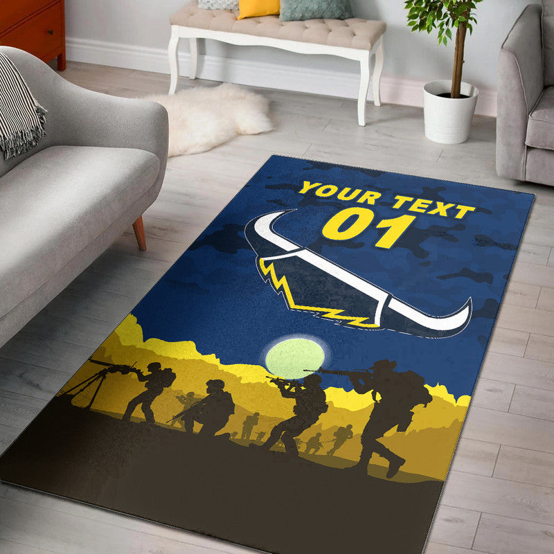 (Custom Personalised) North Queensland Cowboys ANZAC 2022 Area Rug Simple Style - Blue - Vibe Hoodie Shop