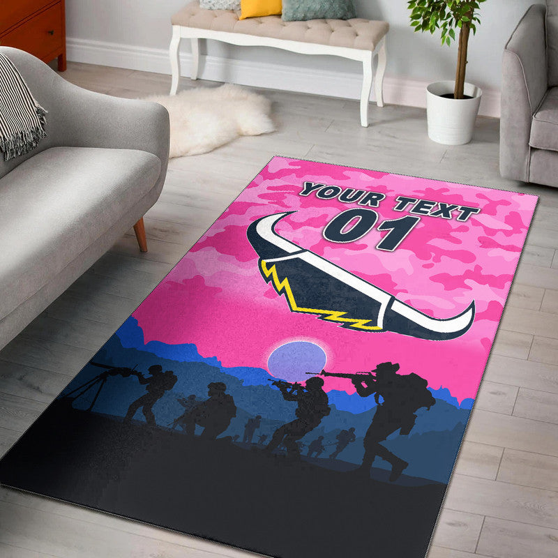 (Custom Personalised) North Queensland Cowboys ANZAC 2022 Area Rug Simple Style - Pink - Vibe Hoodie Shop