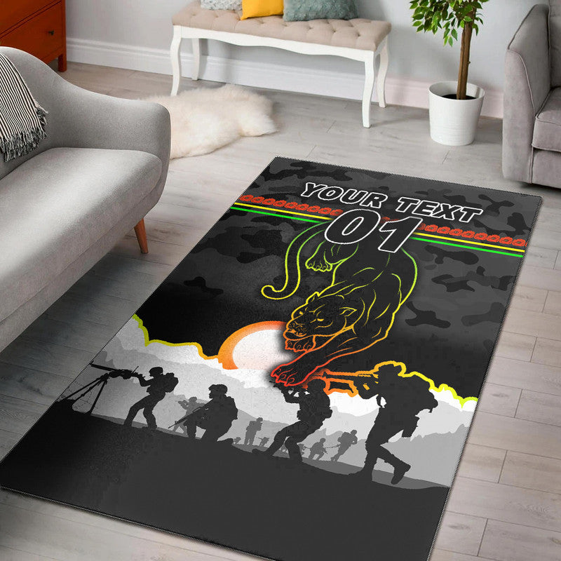 (Custom Personalised) Penrith Panthers ANZAC 2022 Area Rug Simple Style - Black - Vibe Hoodie Shop