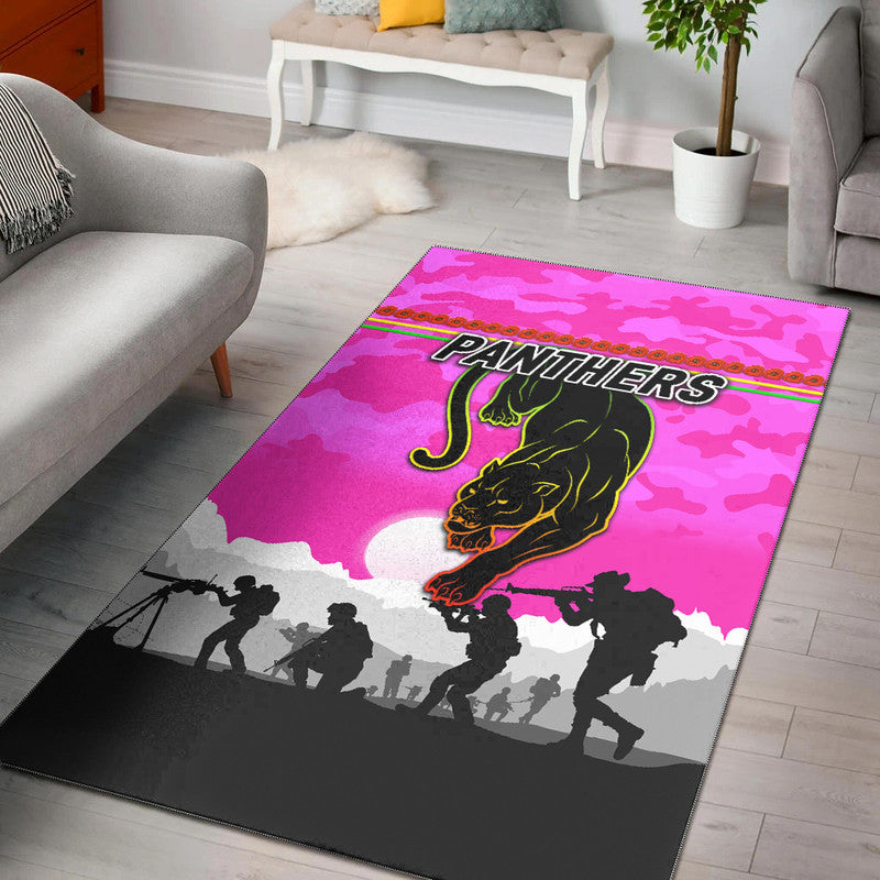 Penrith Panthers ANZAC 2022 Area Rug Simple Style - Pink - Vibe Hoodie Shop