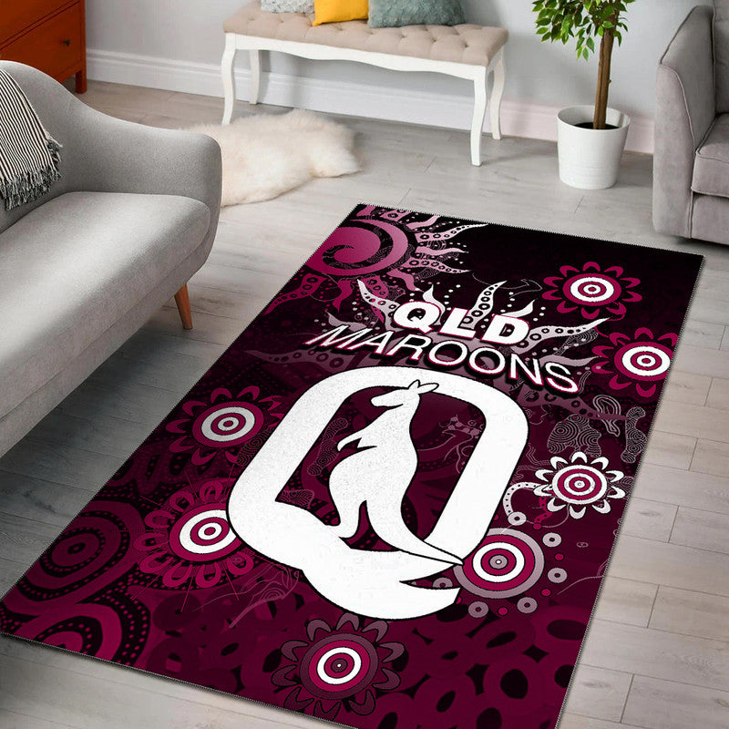 QLD Maroons Area Rug Aboriginal - Vibe Hoodie Shop