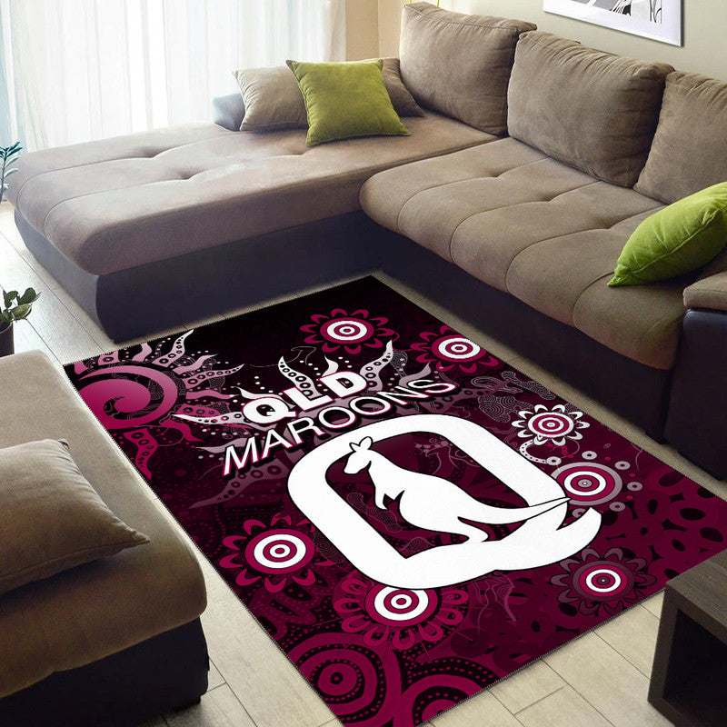 QLD Maroons Area Rug Aboriginal - Vibe Hoodie Shop