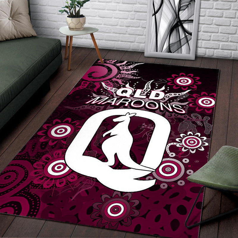 QLD Maroons Area Rug Aboriginal - Vibe Hoodie Shop