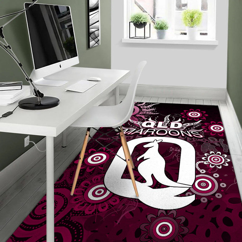 QLD Maroons Area Rug Aboriginal - Vibe Hoodie Shop