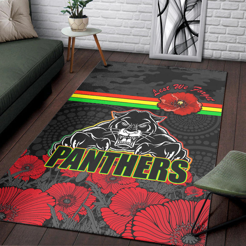 Panthers Rugby ANZAC Area Rug Angry Panther Camouflage With Poppy - Vibe Hoodie Shop