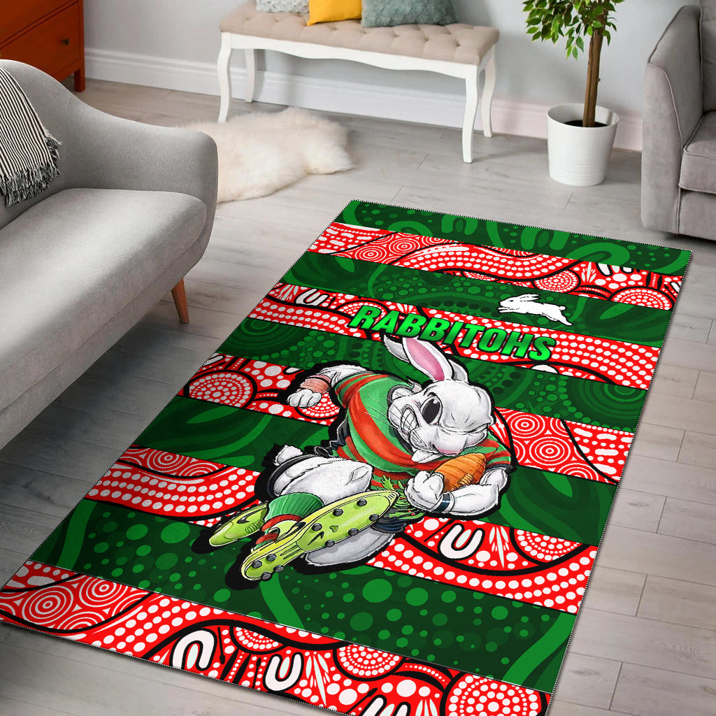 Rabbitohs Rugby The Bunnies Aboriginal Area Rug - - Vibe Hoodie Shop