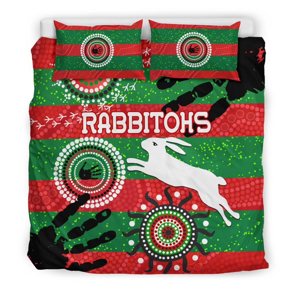 South Sydney Rabbitohs Indigenous Bedding Set Country Style No.1 - Vibe Hoodie Shop